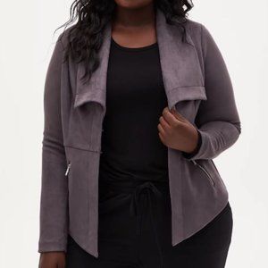 NWT Torrid Dark Slate Grey Faux Suede Jacket SZ2